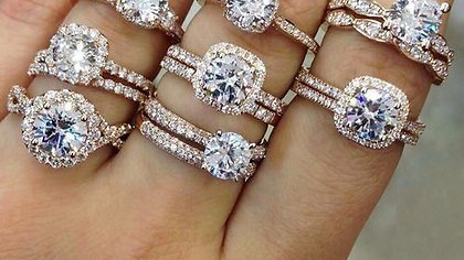 All styles of wedding rings at R.W. Diamond Broker in Dallas