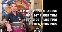 REHEAD AND TUNE A 14 in FLOOR TOM TO 2 TUNINGS