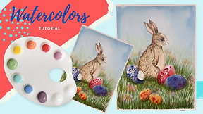 Watercolor Easter bunny