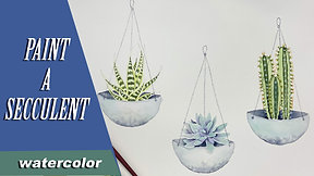 Watercolor Succulent Plants