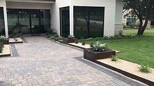 Spicewood TX Triant Residence Custom Planters, Dry River Creek Bed, Fountain, Drip Irrigation