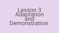 Lesson 3 - Adaptation and Demonstration