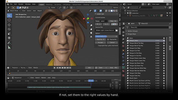 Loose Lips in Blender_Running the Add on