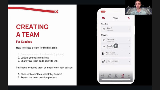 CREATING A TEAM IN THE APP