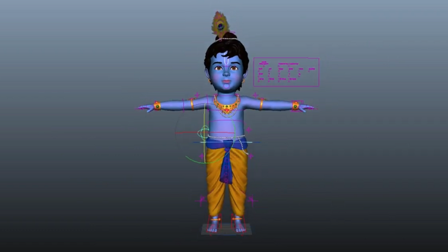 Krishna 3D Model - Rigging