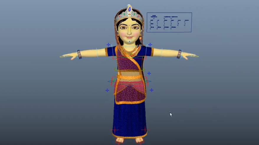 Radha 3D Model - Rigging